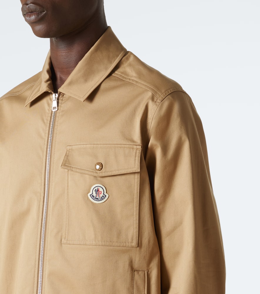 Moncler Cotton Blend Gabardine Shirt Jacket In Caramel