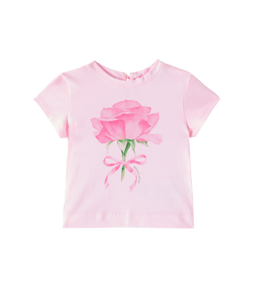Monnalisa Baby Bedrucktes T-shirt Aus Baumwoll-jersey In Pink