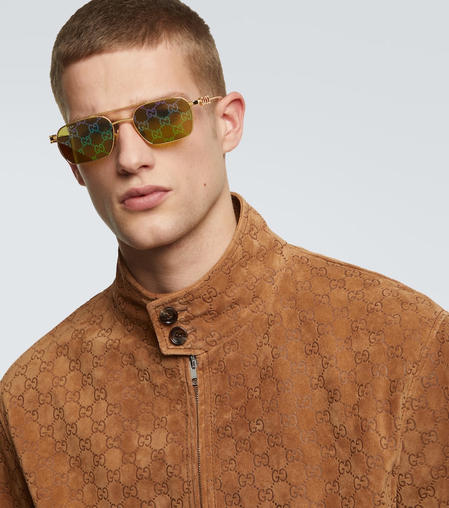 Gucci Gg Rectangular Sunglasses In Green