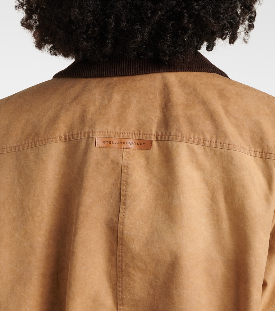 Stella Mccartney Corduroy-trimmed Washed Organic Cotton-canvas Jacket In Brown