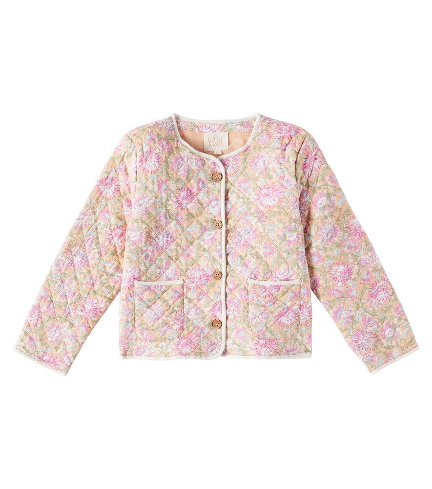 Shop Louise Misha Astrid Quilted Floral Cotton Voile Jacket In Multicoloured