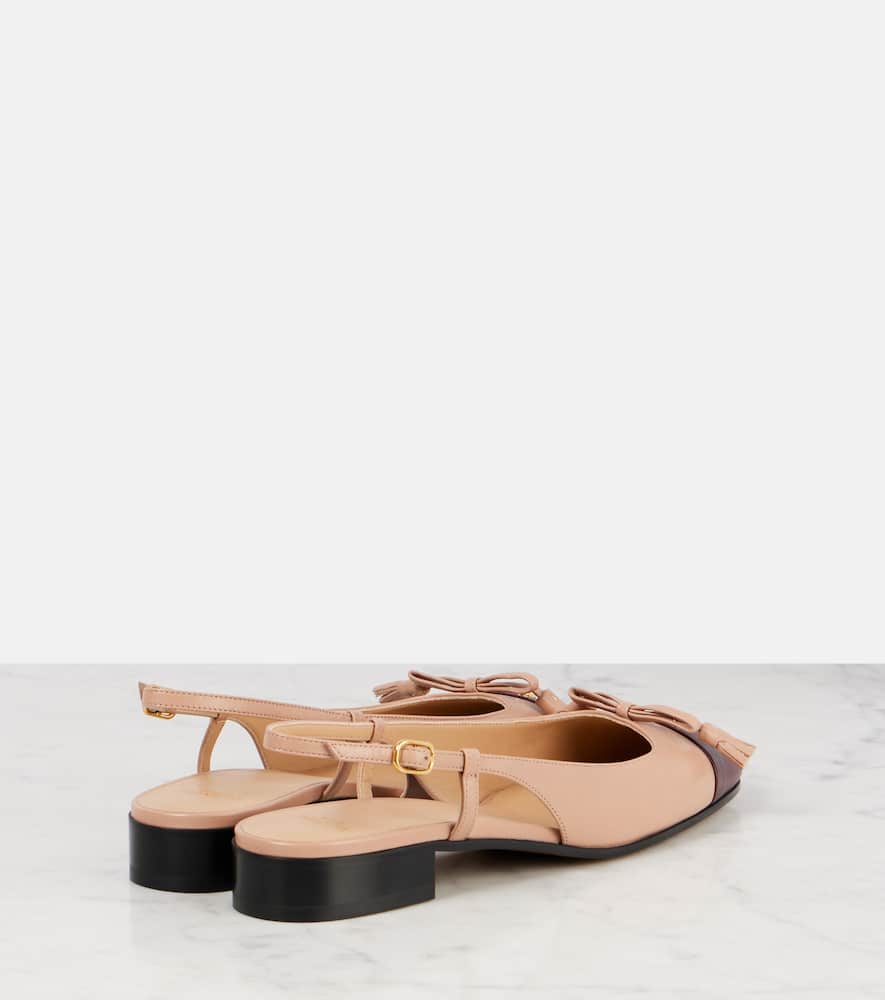 Valentino Valet Du Roi Leather Slingback Ballerina Flat In Nude