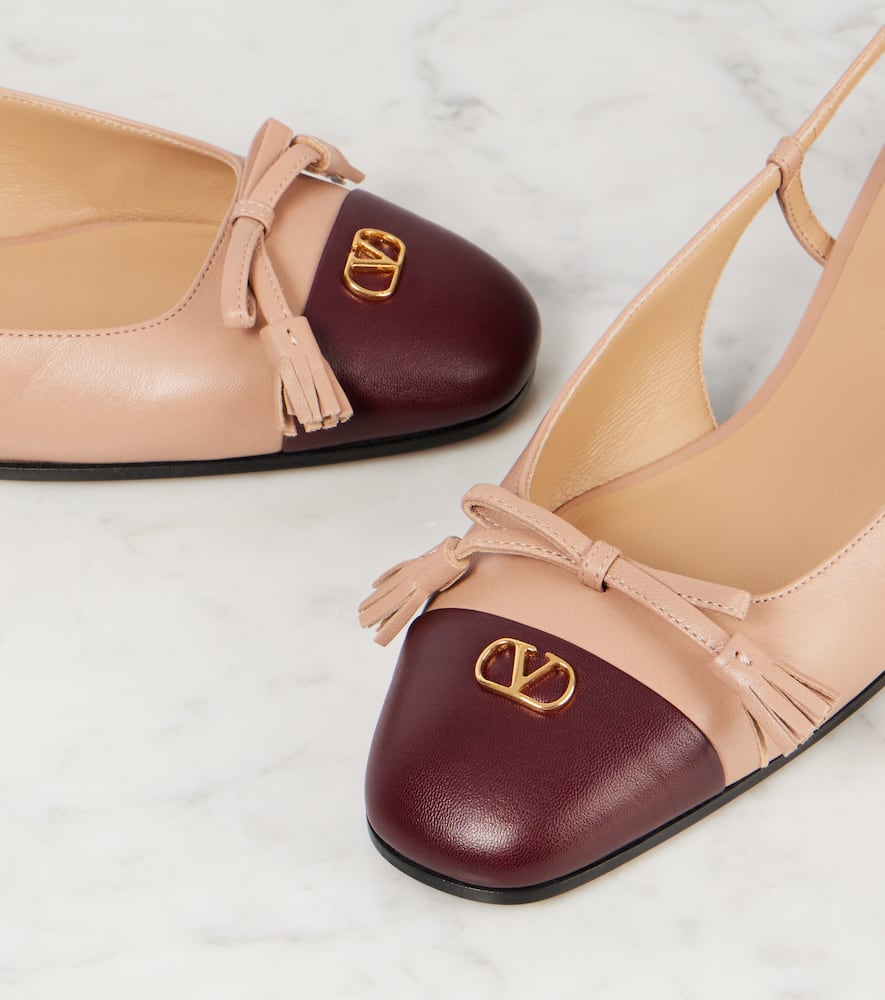 Valentino Valet Du Roi Leather Slingback Ballerina Flat In Nude