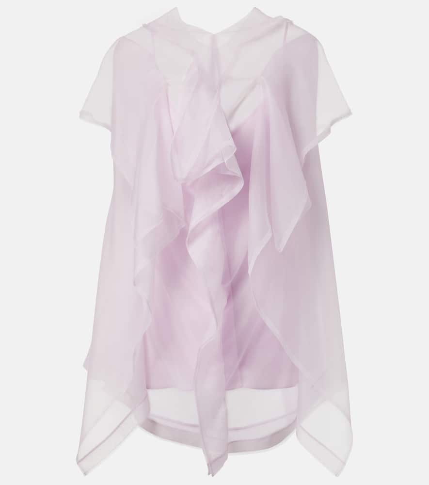 Khaite Santana Ruffled Silk Organza Top In Pink