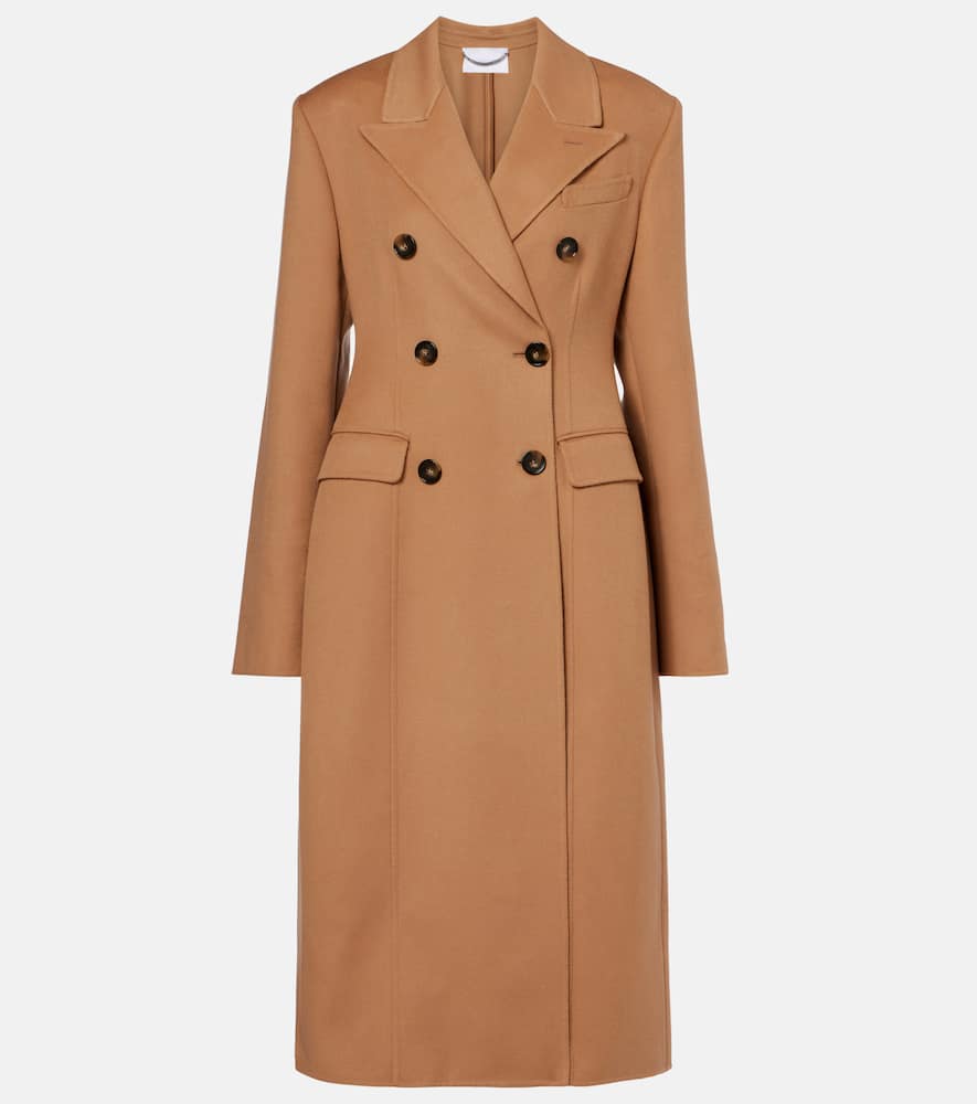 Double-breasted virgin wool coat