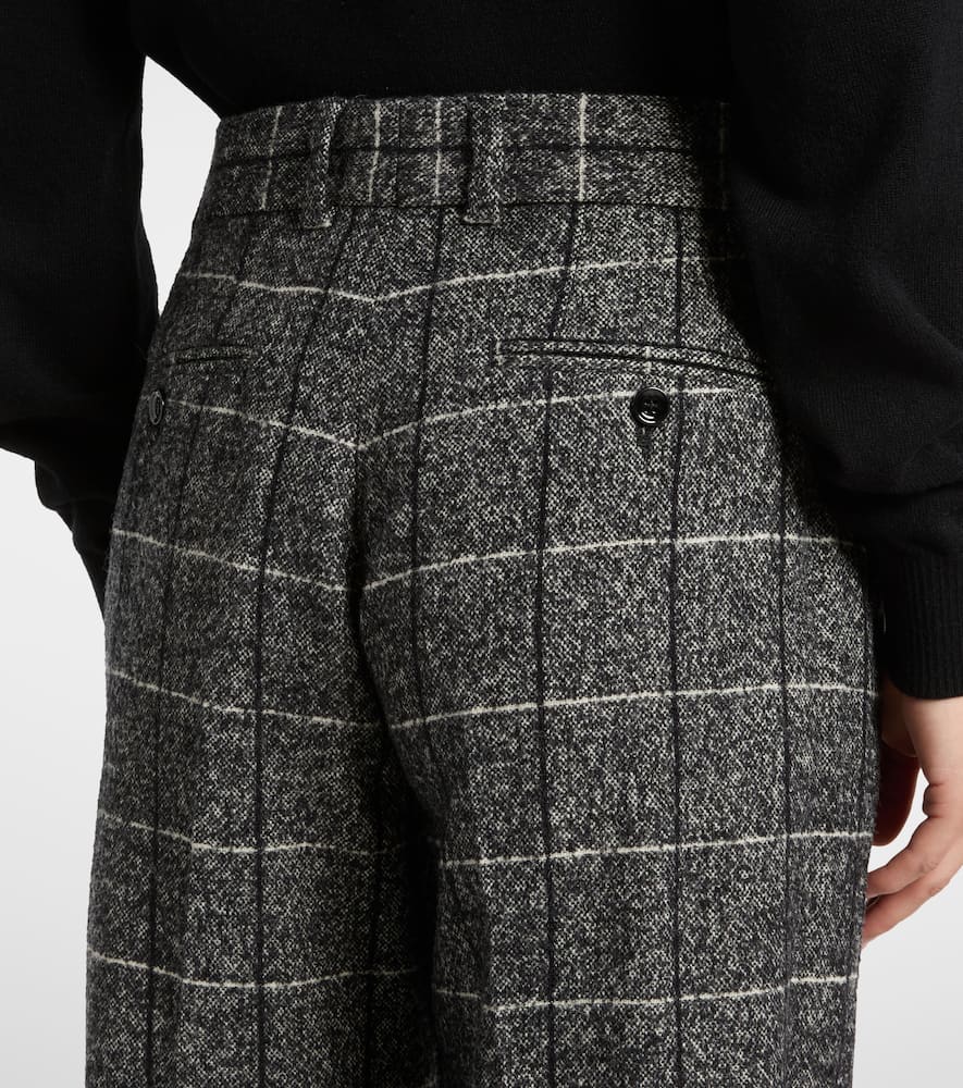 Dolce & Gabbana High-rise Wool-blend Wide-leg Pants In Gray