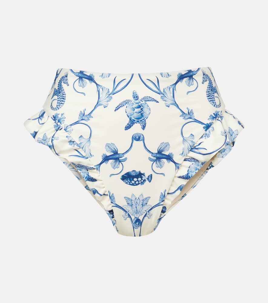 Jengibre printed ruffled bikini bottoms