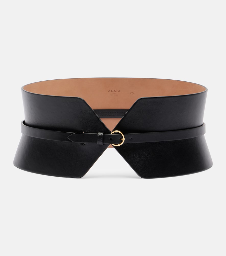 Alaïa Double Bustier Belt In Calfskin In Black