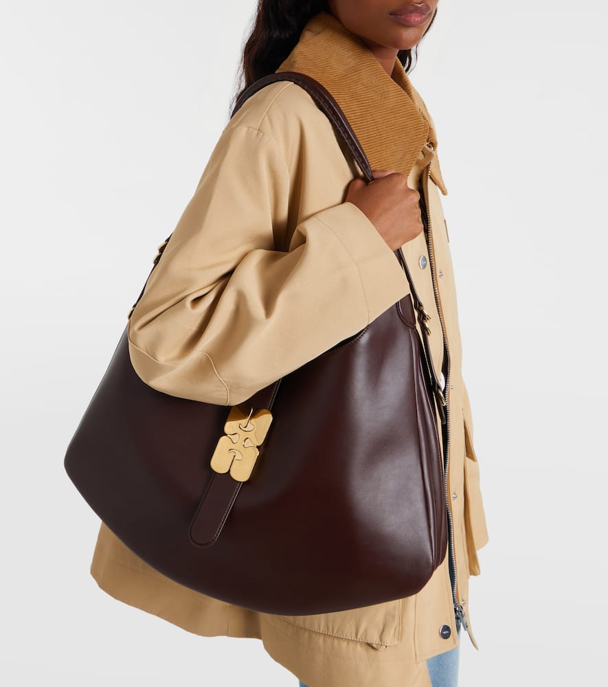 Ganni Kat Large Shoulder Bag In Brown