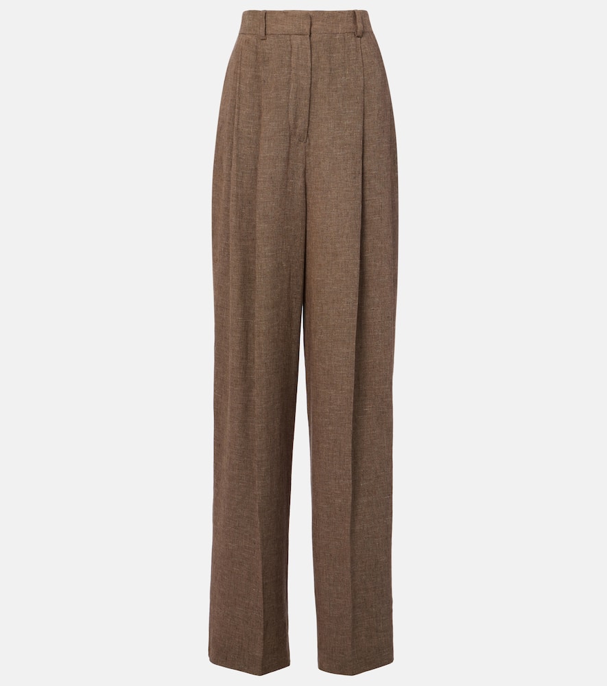Linen wide-leg pants