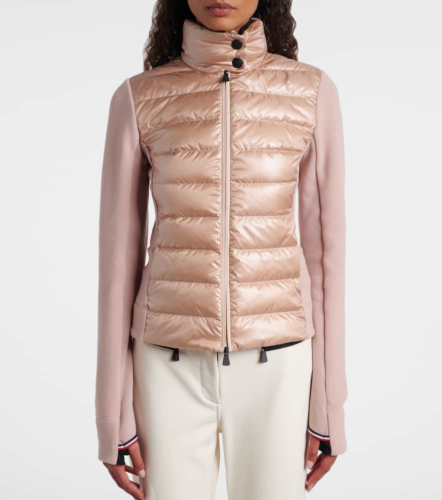 Moncler Down-paneled Jacket In Pink