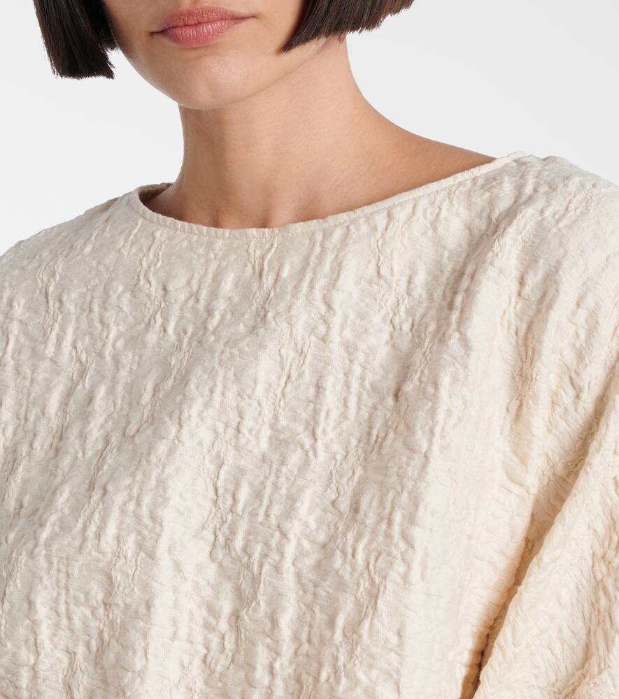 Max Mara Pepaia Cotton-blend Jersey Top In Neutral