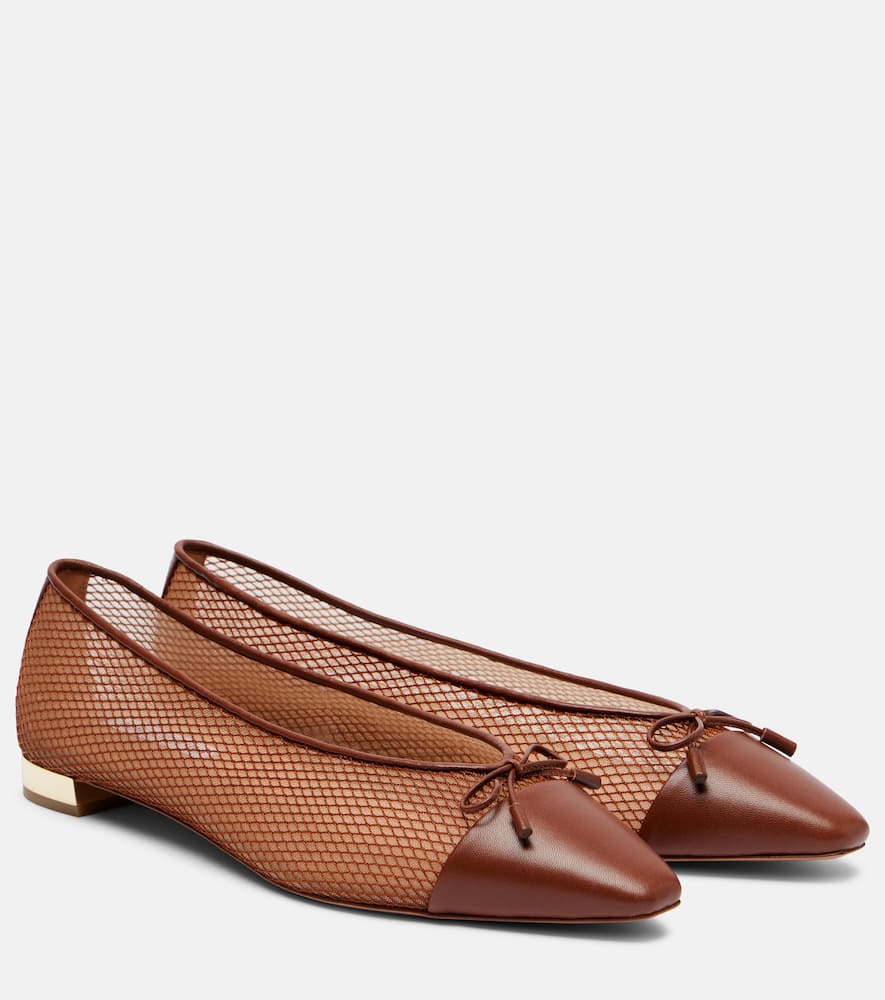 Gioia mesh and leather ballet flats