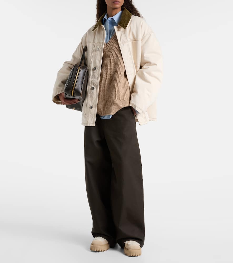 Hogan H700 Shearling-trimmed Suede Ankle Boots In Multi