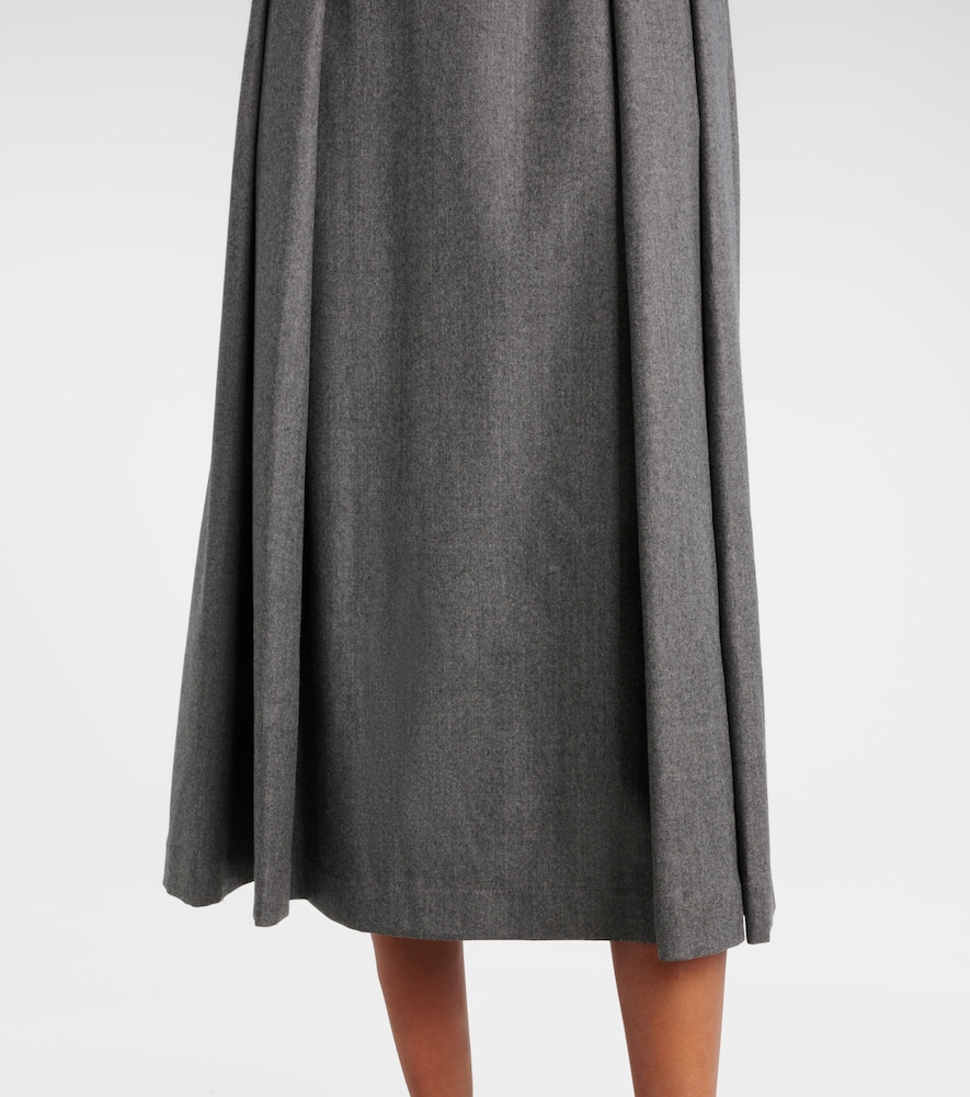 Belted Virgin Wool Midi Dress