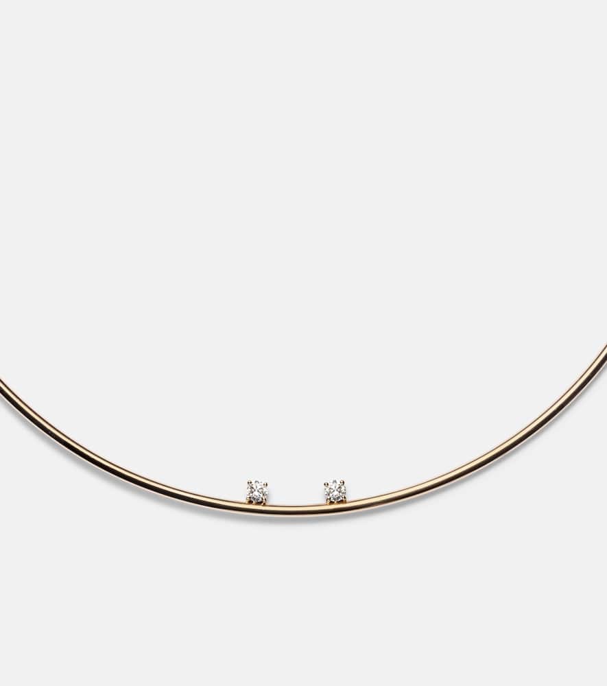 Yvonne Léon 9kt Gold Choker With Diamonds In Metallic
