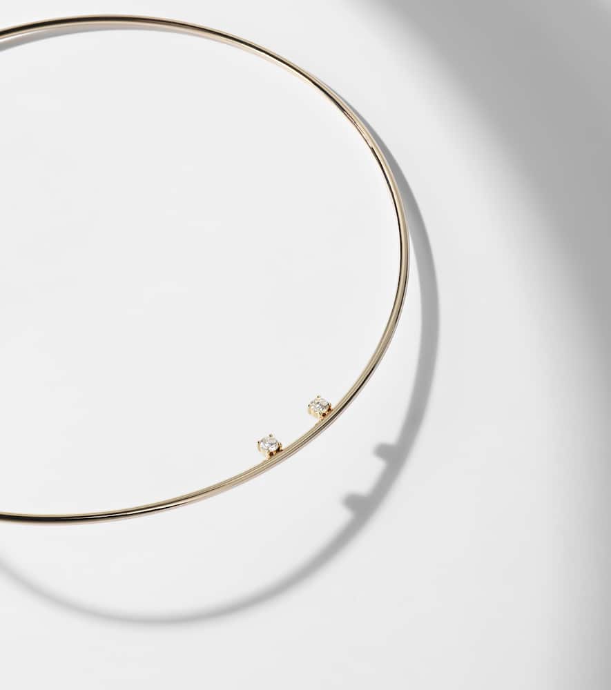 Yvonne Léon 9kt Gold Choker With Diamonds In Metallic