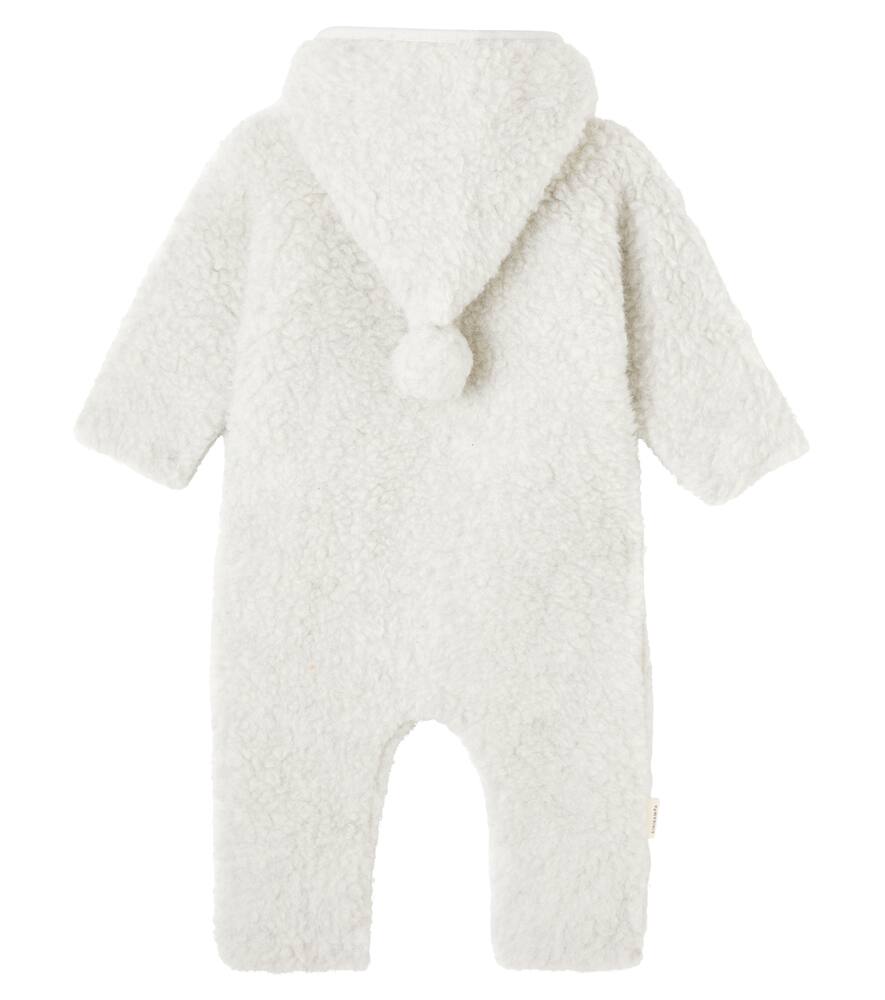 Binibamba Baby Hooded Wool Onesie In Gray