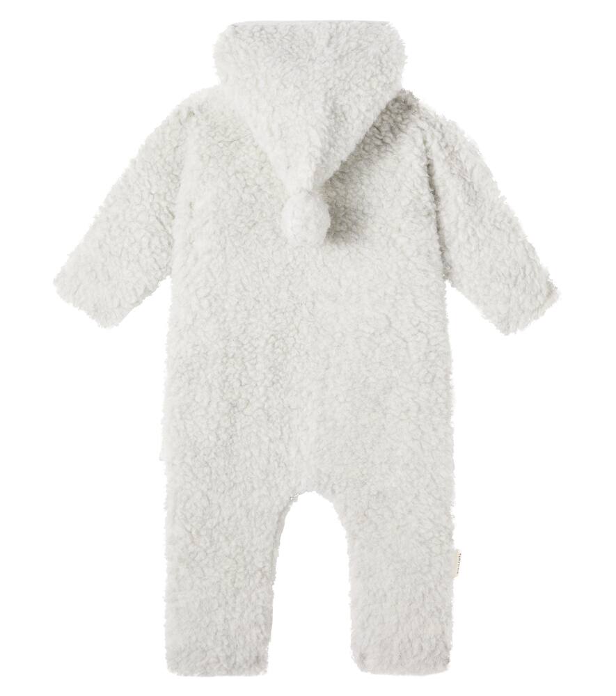 Binibamba Baby Hooded Wool Onesie In Gray