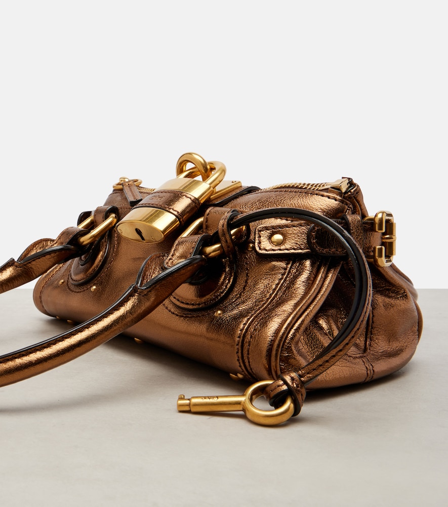 Chloe Chloé Schultertasche Paddington Aus Metallic-leder 