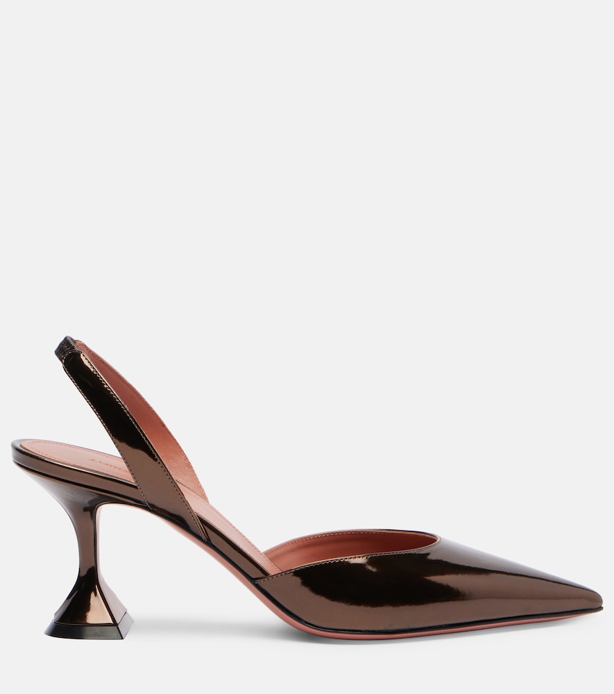  Amina Muaddi Amina Muaddi Slingback-pumps Holli 70 Aus Metallic-leder 