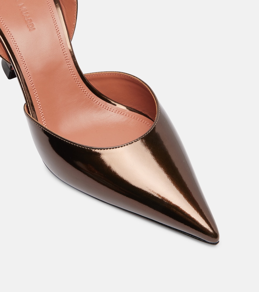  Amina Muaddi Amina Muaddi Slingback-pumps Holli 70 Aus Metallic-leder 