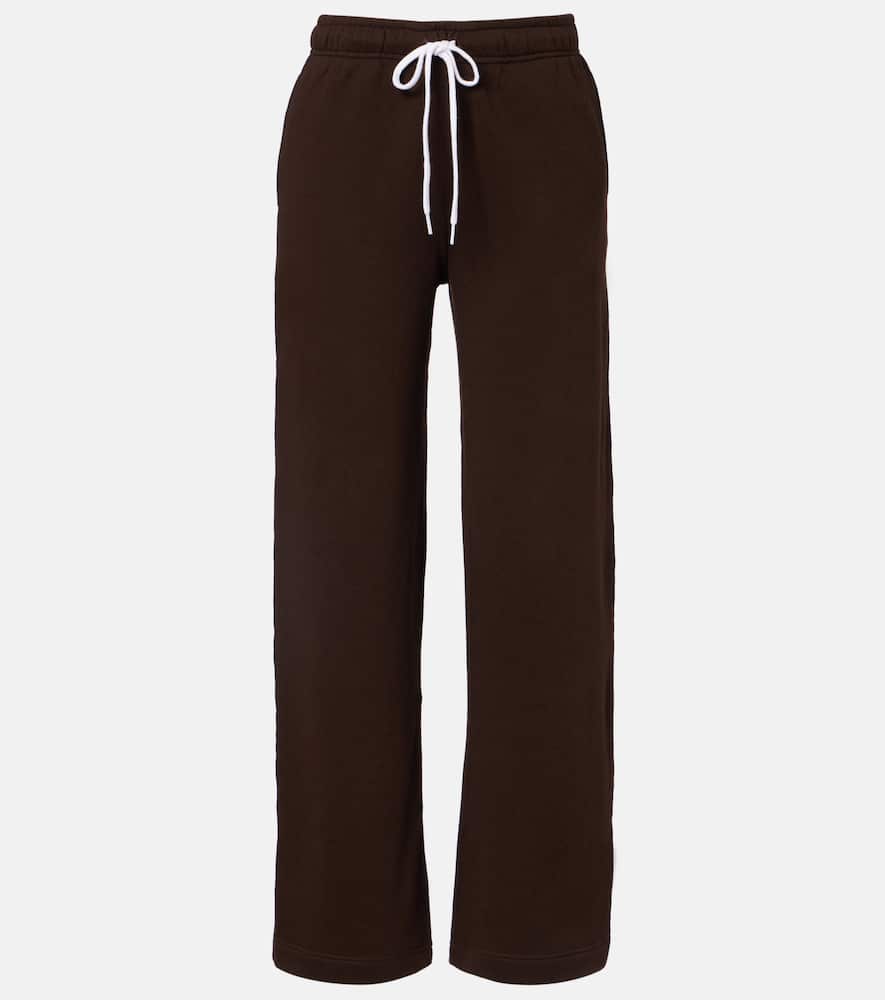 Polo Ralph Lauren Cotton-blend Jersey Wide-leg Track Pants In Burgundy