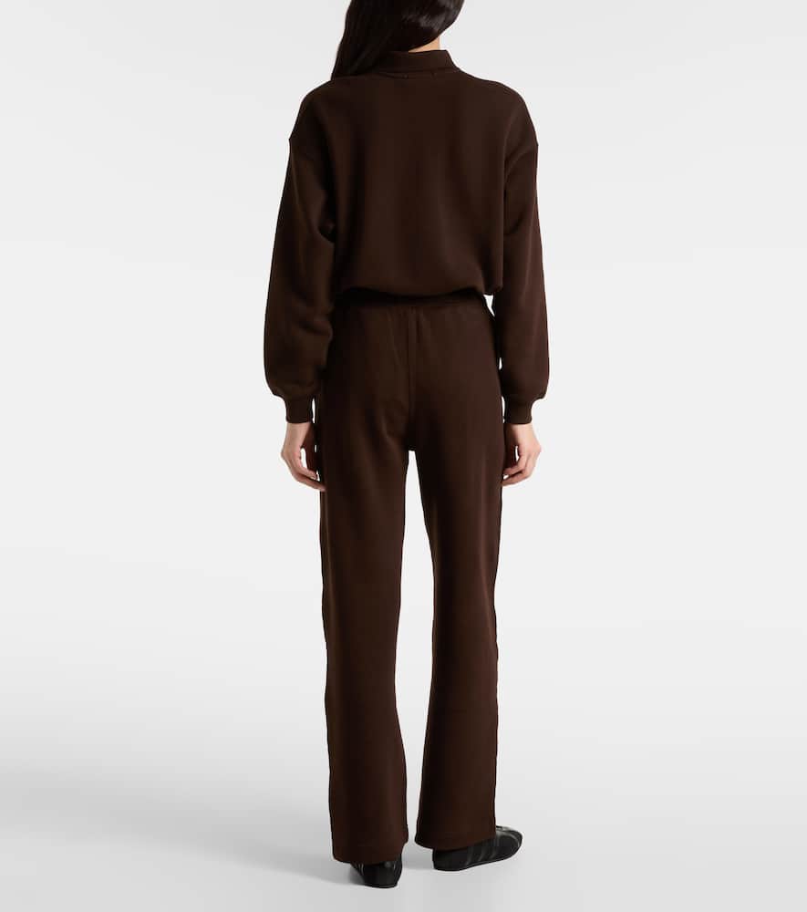 Polo Ralph Lauren Cotton-blend Jersey Wide-leg Track Pants In Burgundy
