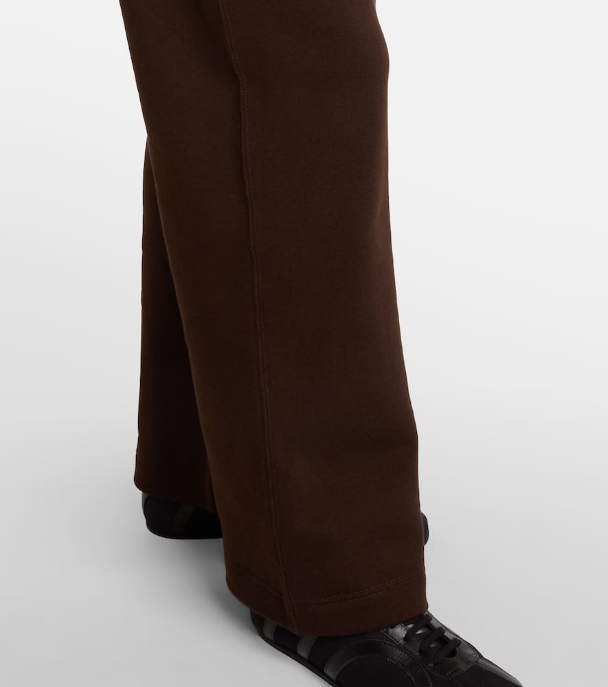 Polo Ralph Lauren Cotton-blend Jersey Wide-leg Track Pants In Burgundy