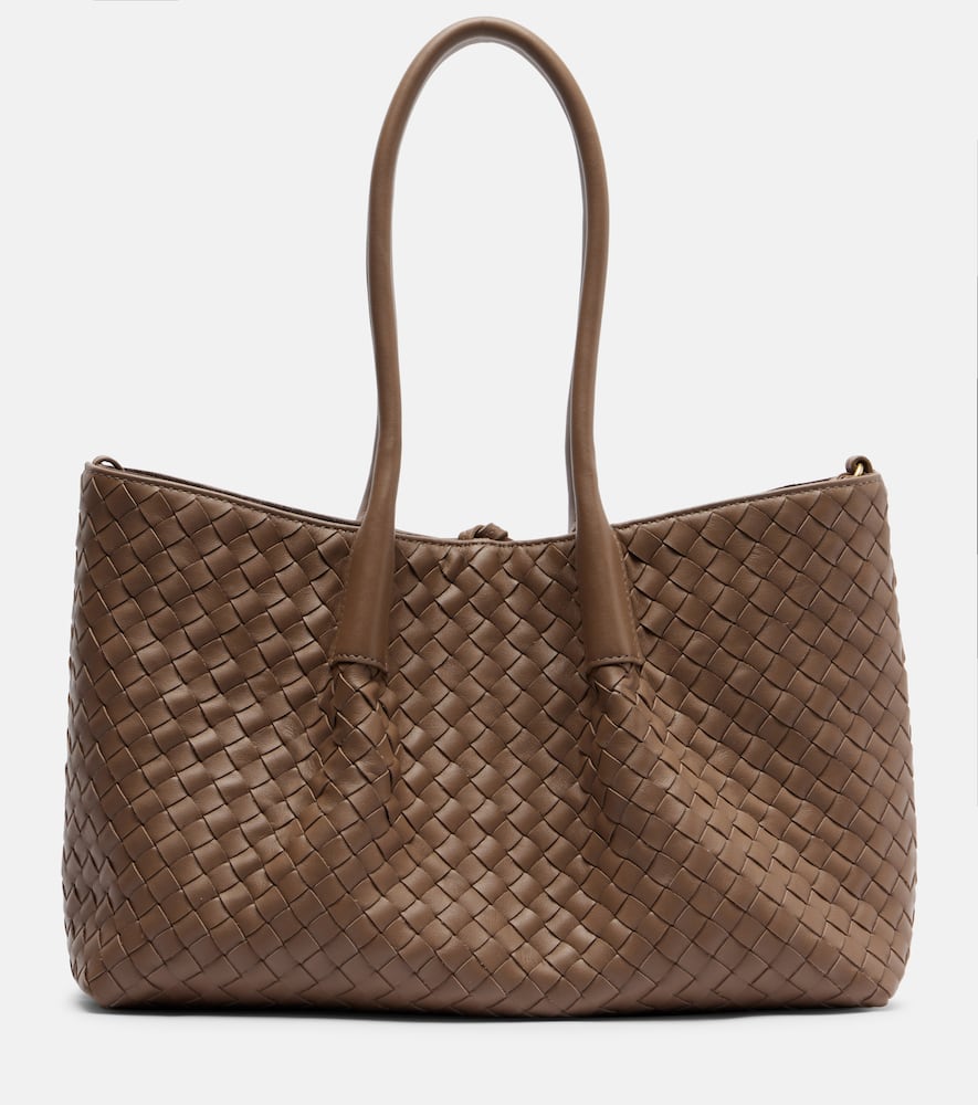 Bottega Veneta Pinacoteca Intrecciato Leather Tote Bag In Brown