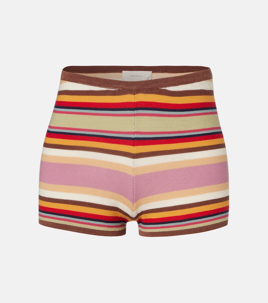 Faithfull Playa Striped Knitted Shorts In Multi