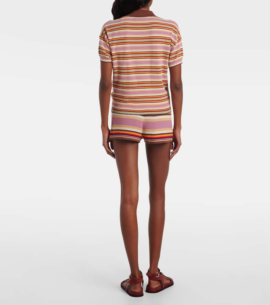 Faithfull Playa Striped Knitted Shorts In Multi