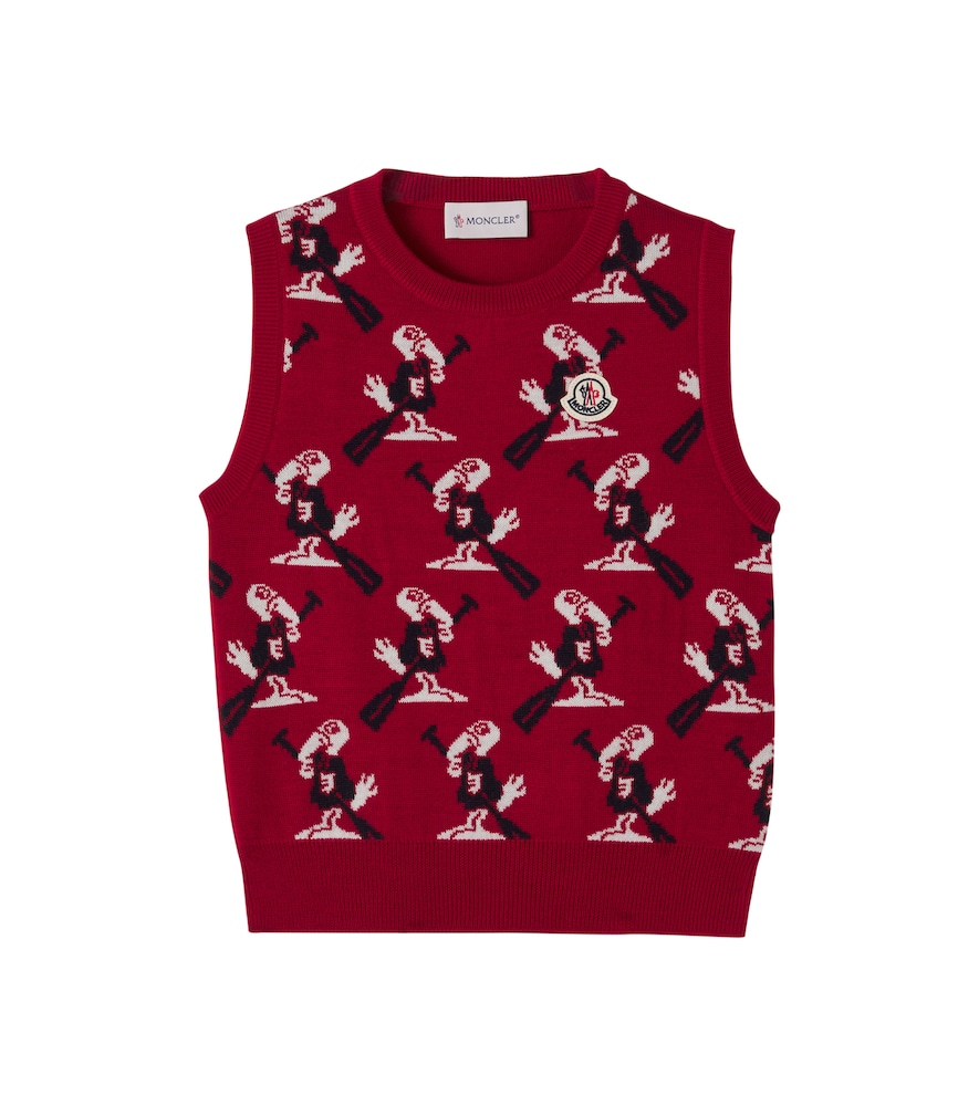 Moncler Enfant Red Virgin Wool Sweater Vest Y Size 6 - Mytheresa