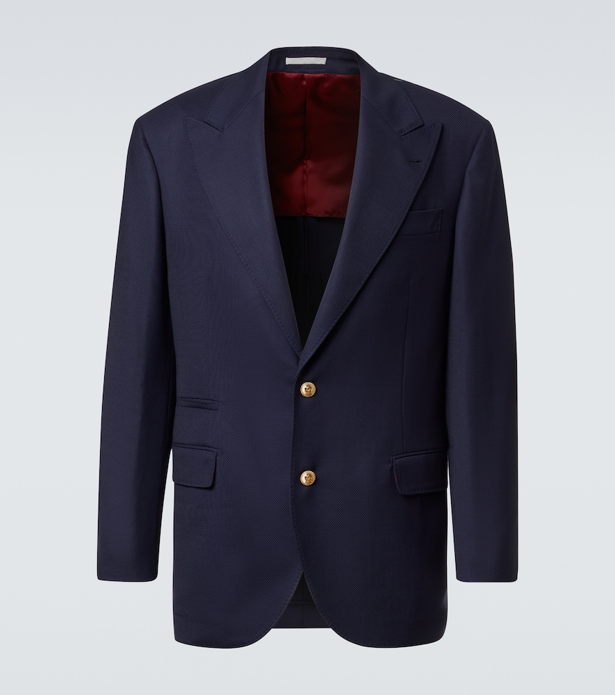 Brunello Cucinelli Virgin Wool Blazer In Blue