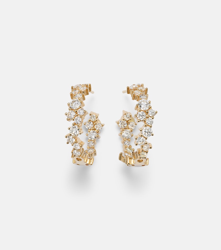 Sydney Evan 14kt gold hoop earrings with diamonds