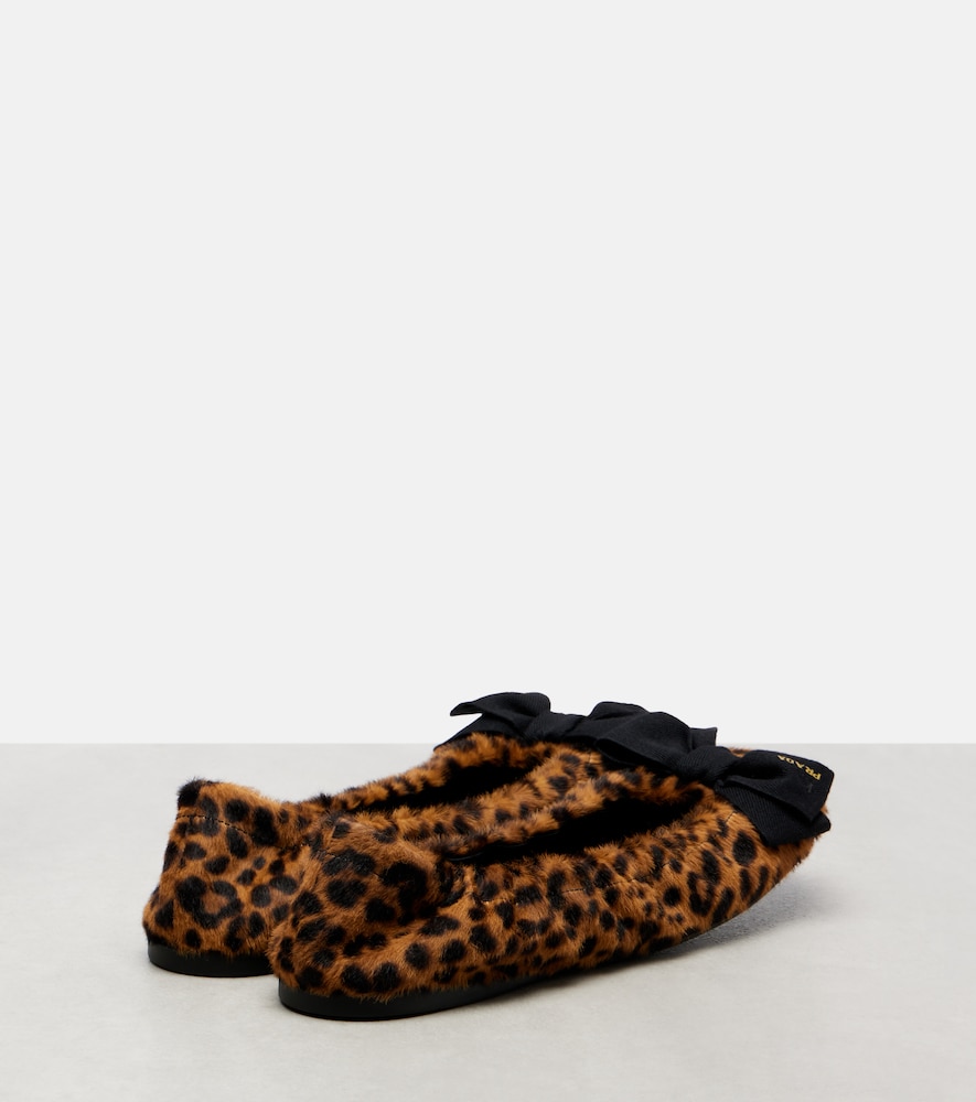  Prada Prada Bedruckte Ballerinas Aus Kalbshaar 