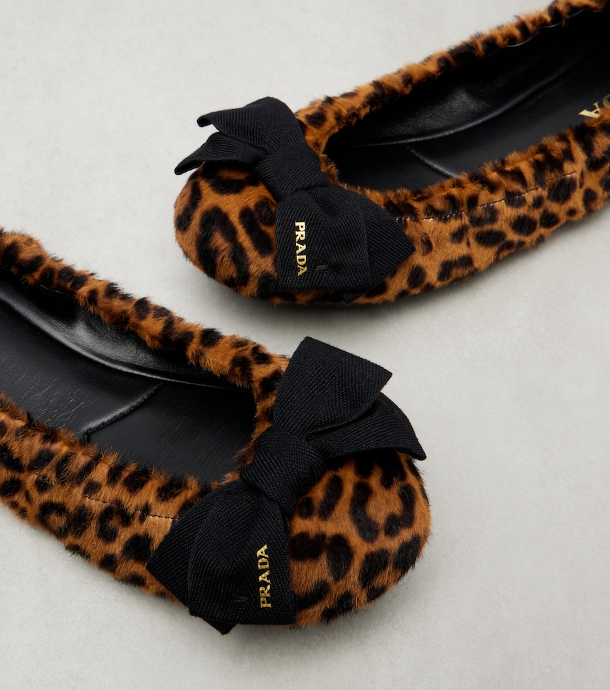  Prada Prada Bedruckte Ballerinas Aus Kalbshaar 
