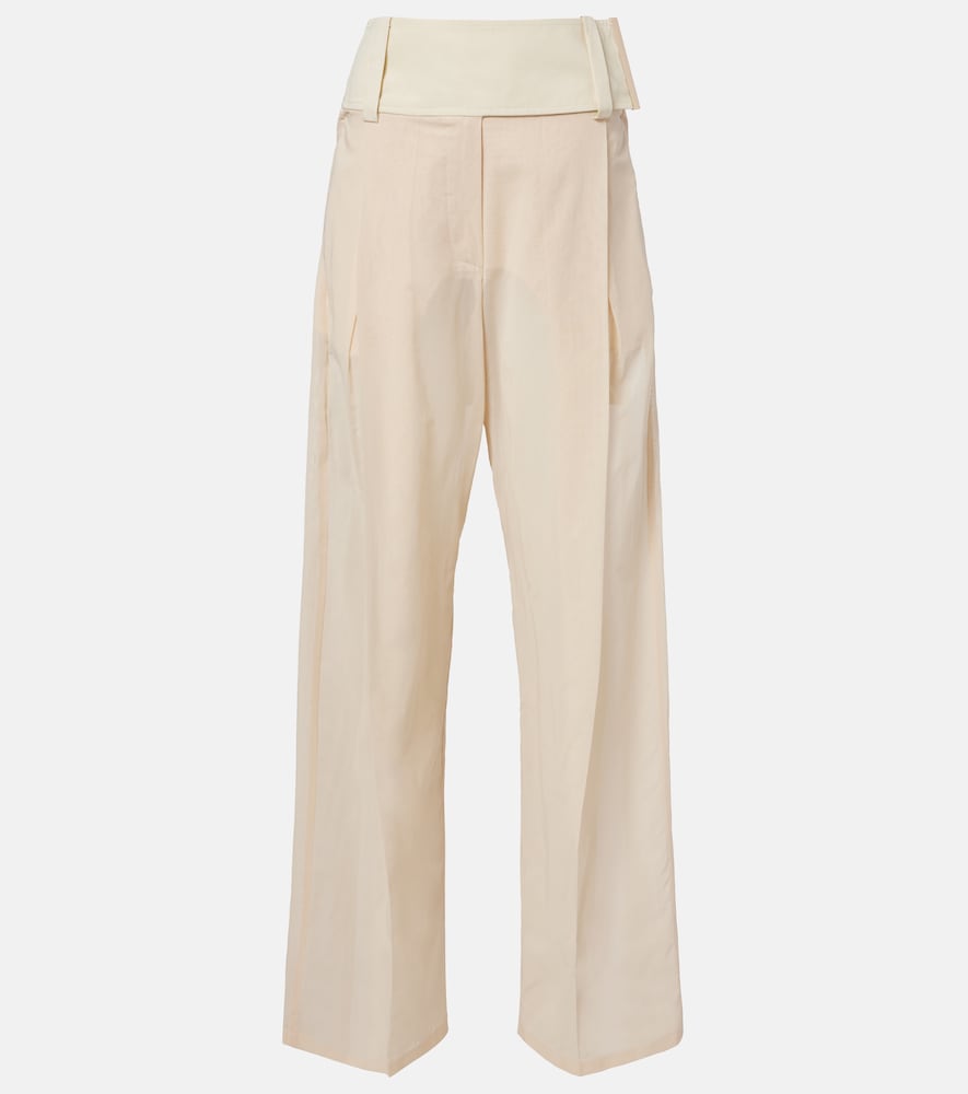 Sportmax Ferito Cotton Voile Wide Leg Pants