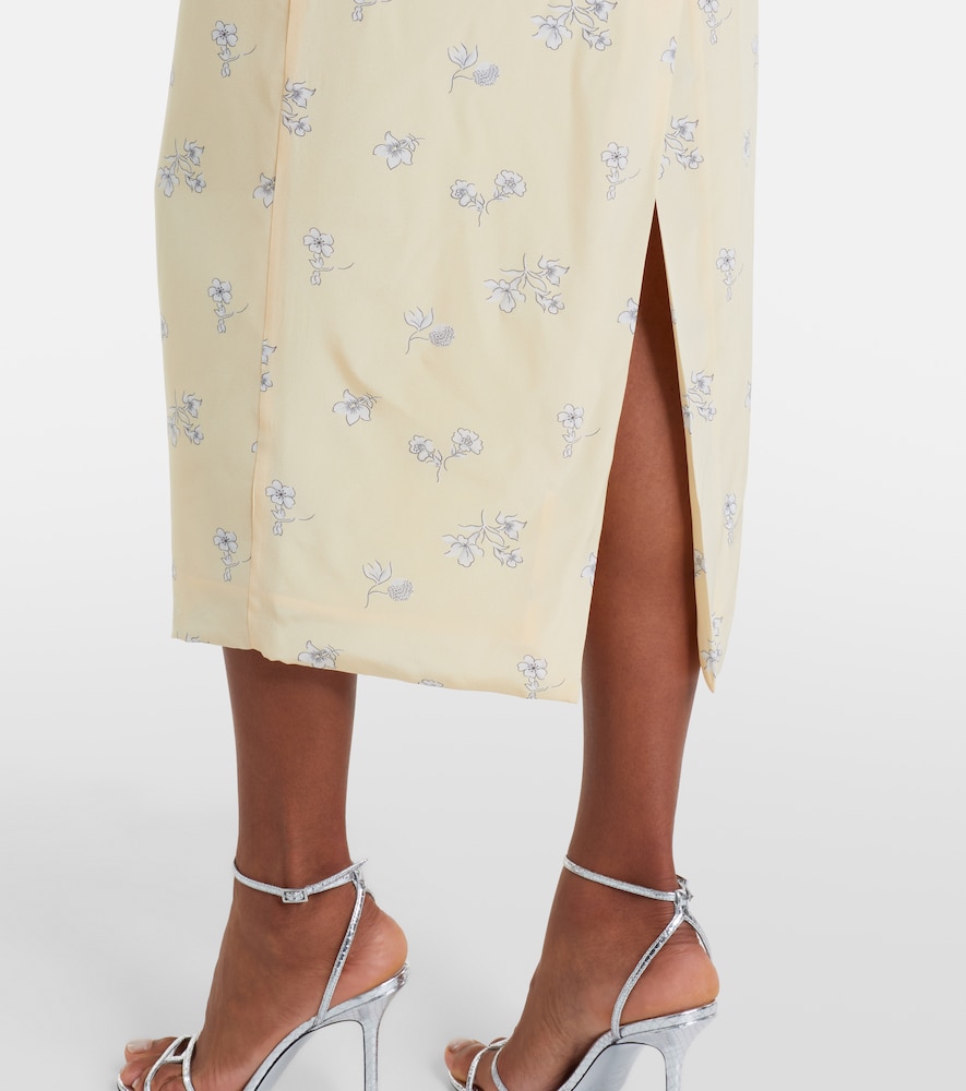 Alessandra Rich Alessandra Rich Midikleid Aus Seide Mit Spitze 