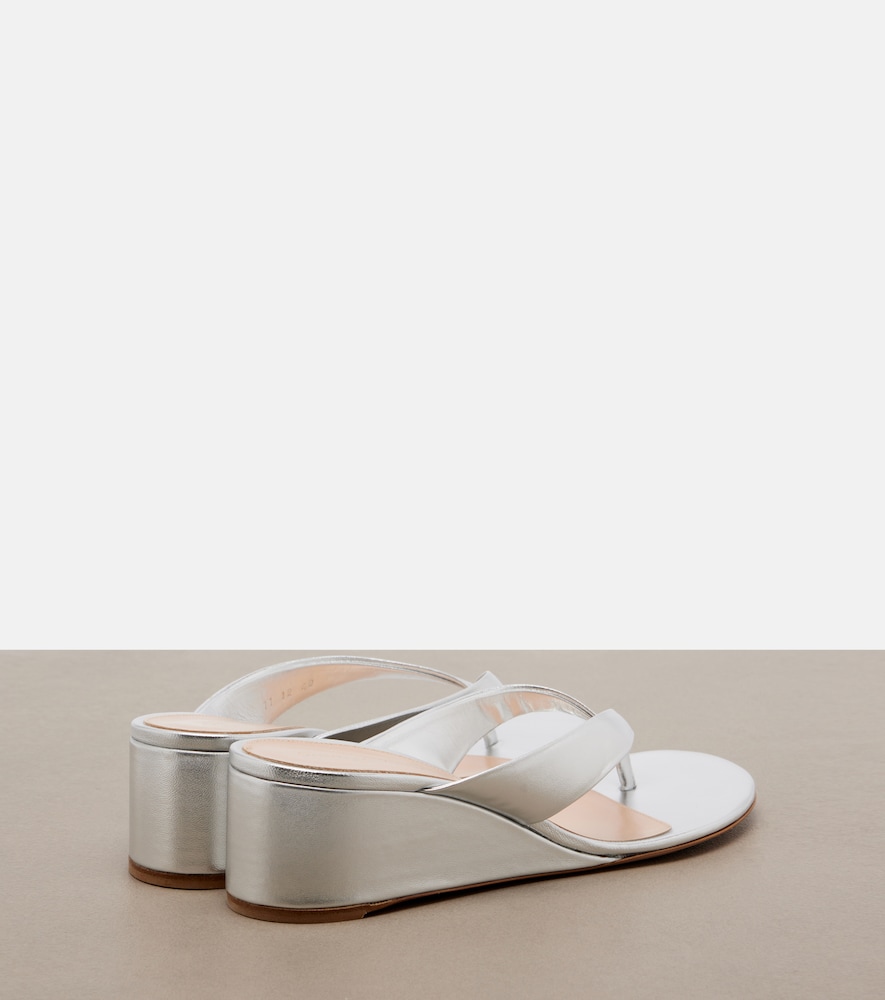 Metallic Leather Wedge