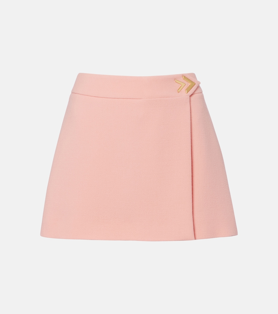 Valentino VGold virgin wool crêpe miniskirt