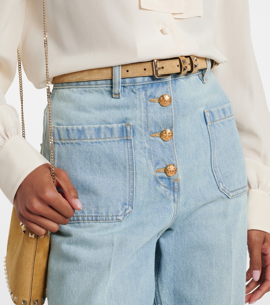  Valentino Garavani Valentino Garavani Gürtel Rockstud Aus Veloursleder 