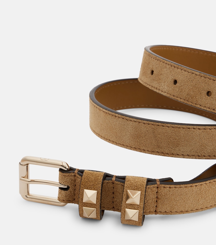  Valentino Garavani Valentino Garavani Gürtel Rockstud Aus Veloursleder 