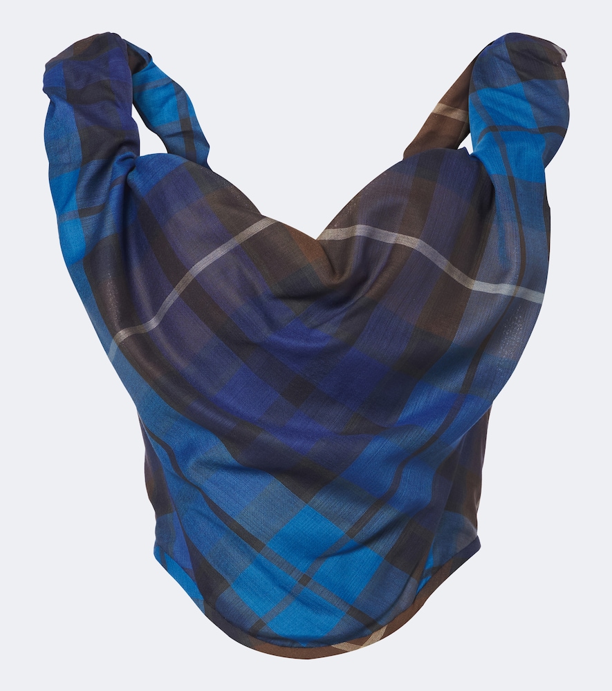 Vivienne Westwood Women's Blue Sunday Plaid Wool Bustier Top UK Size 10 - Mytheresa