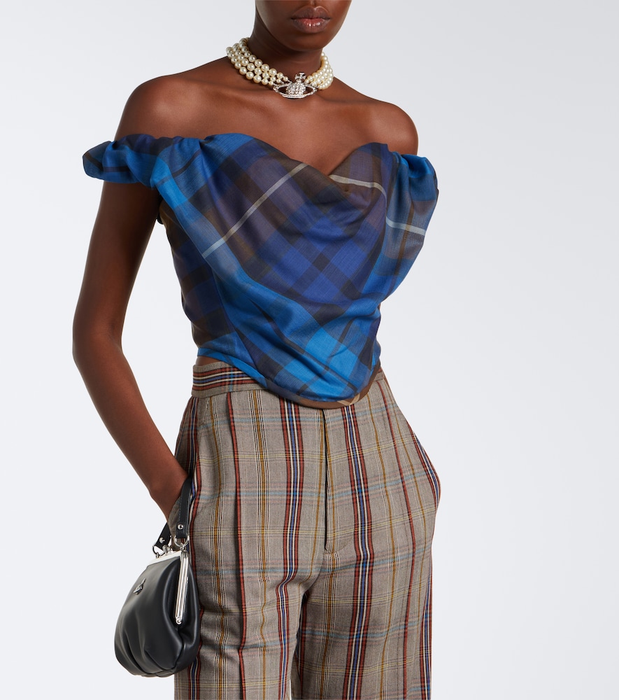 Sunday Plaid Wool Bustier Top
