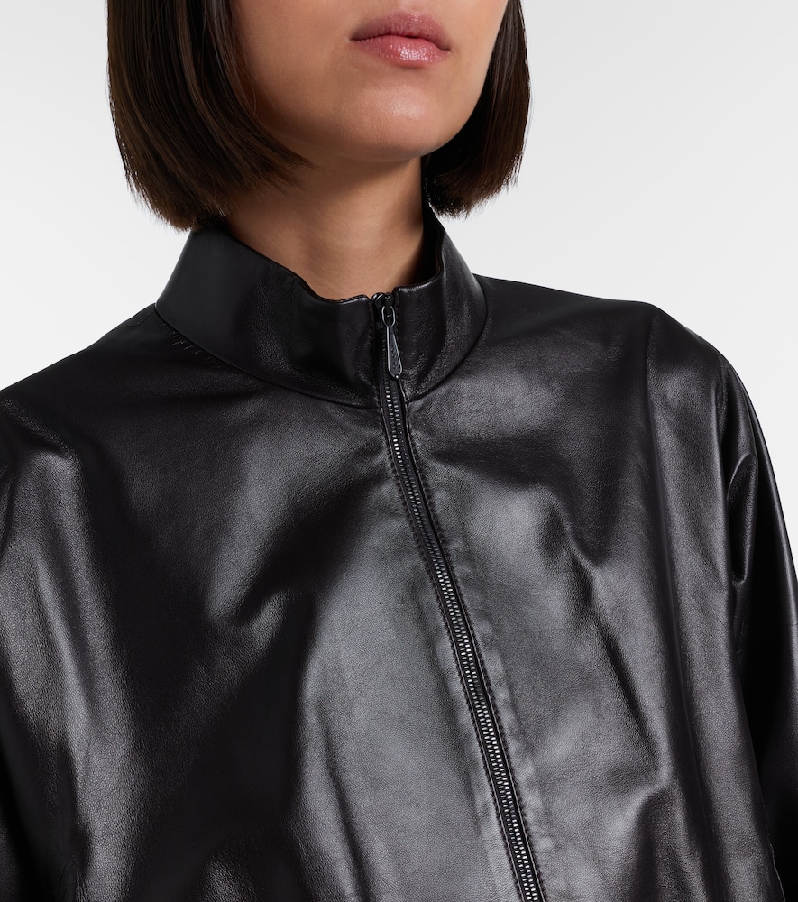  Gucci Gucci Leather Bomber Jacket 