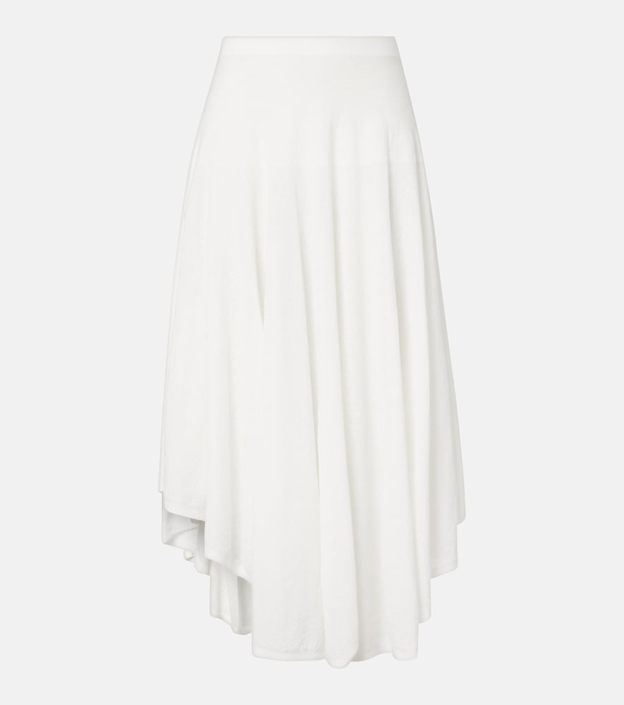 Alaia Women's White Semi-Sheer Asymmetric Cotton Crepe Skirt UK Size 10 - Mytheresa