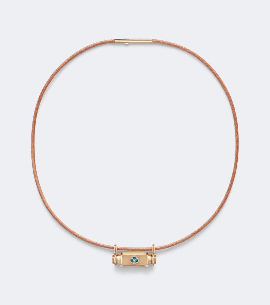 Halskette Clover Smash aus 18kt Gelbgold mit Smaragden
