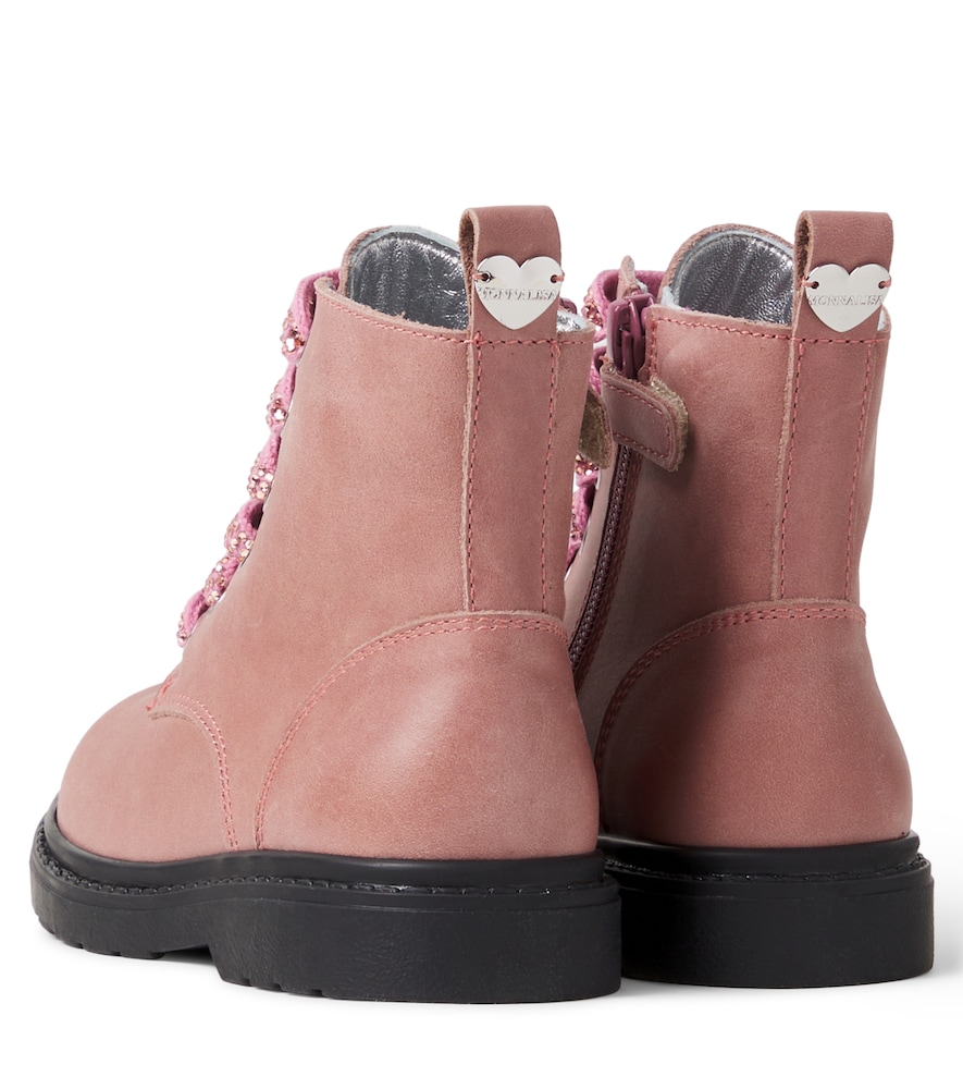  Monnalisa Monnalisa Embellished Leather Boots 