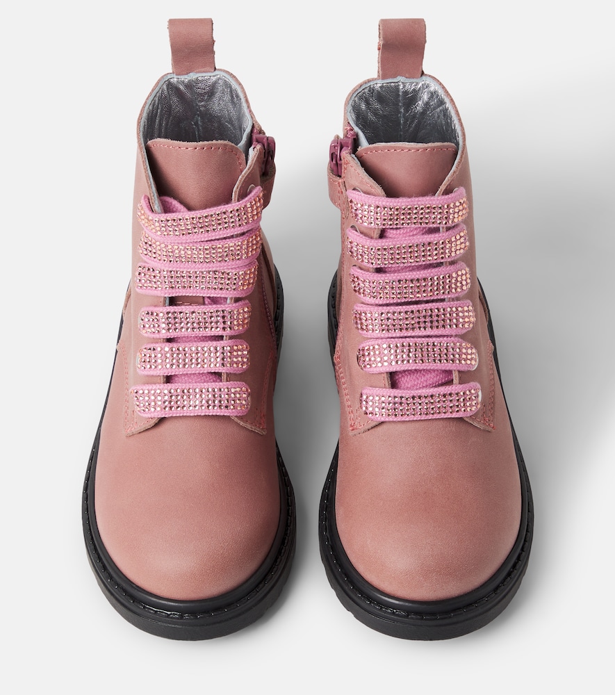  Monnalisa Monnalisa Embellished Leather Boots 